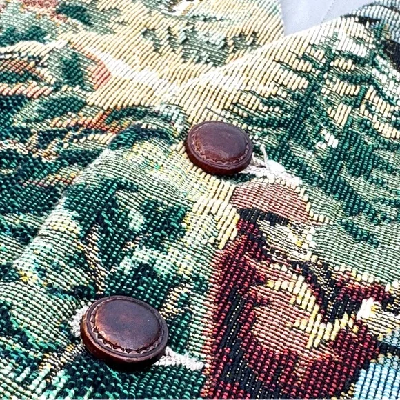 90s VTG-USA FI Fishing & Hunting Bird-Dog Tapestry Vest - Picture 10 of 16